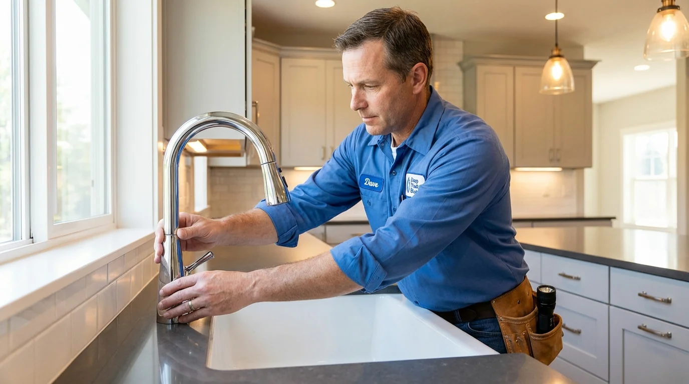 Kitchen faucet installation by Johns Plumbing LLC in Floral Park